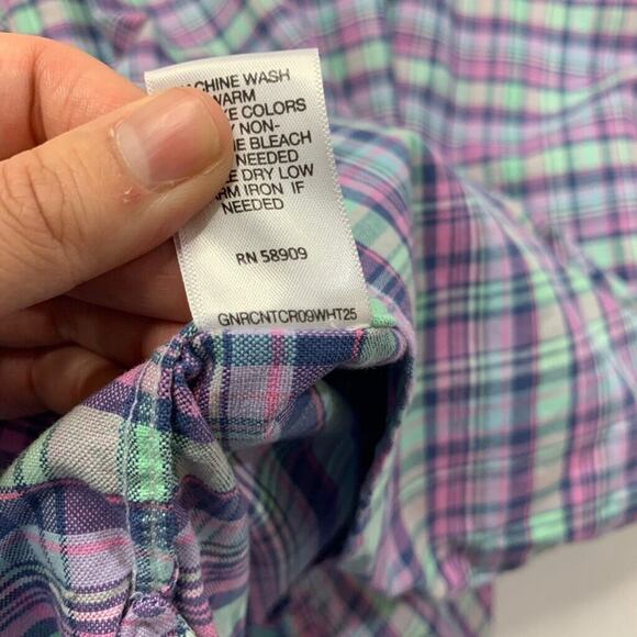 Cremieux Shirt Mens XXL 2XL Pink Blue Mint Cotton Check Button Down Short Sleeve - Picture 9 of 11